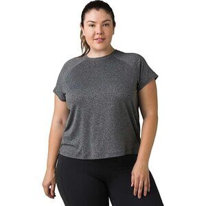 Women's PrAna Alpenglow Athletic top 2X Charcoal Heather. UPF 30+ wicking soft